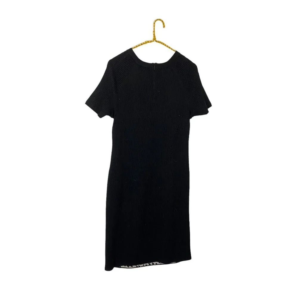 Tory Burch Black and White Printed Sheath Dress
